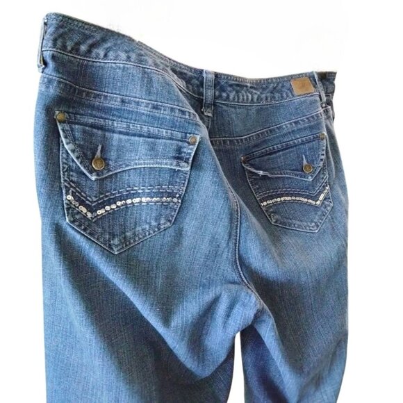 American Rag Cie Womens Cropped Denim Jeans Embellished Back Pockets Size 18 - Picture 6 of 10